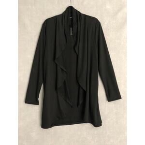 Coin1804 Women's 1X Open Front Flyaway Cardigan Black NEW